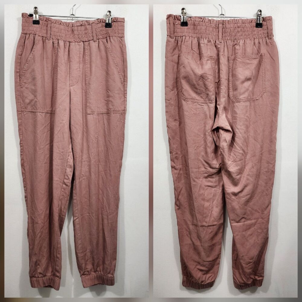Abercrombie & Fitch Lyocell Pink Utility Jogger Pants Casual Pockets Womens S